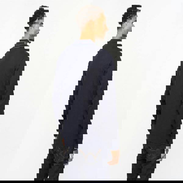 Gabicci V55GM05 Mens Ely Long Sleeve Knitted Three Button Polo Gabicci Vintage - NAVY