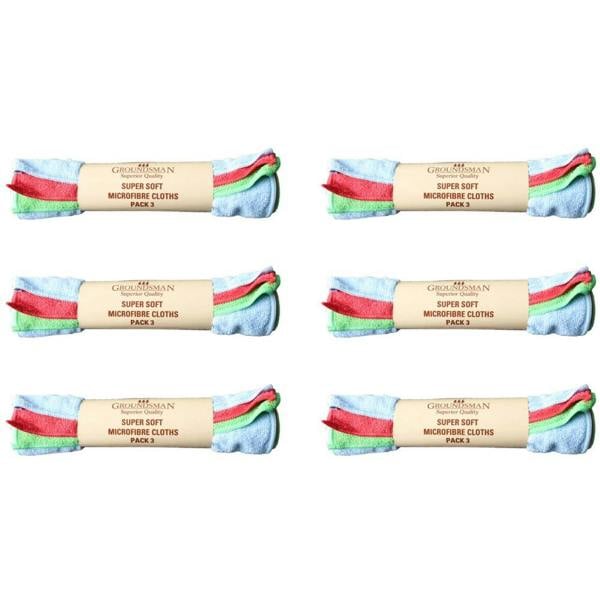 Groundsman Microfibre Cleaning Cloths (Pack of 3) - Multicoloured - 