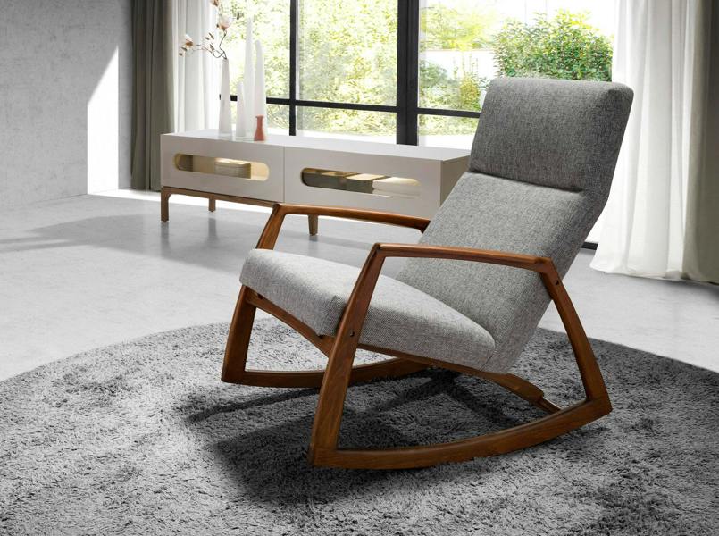 Angel Cerdá Grey fabric rocking chair 5106