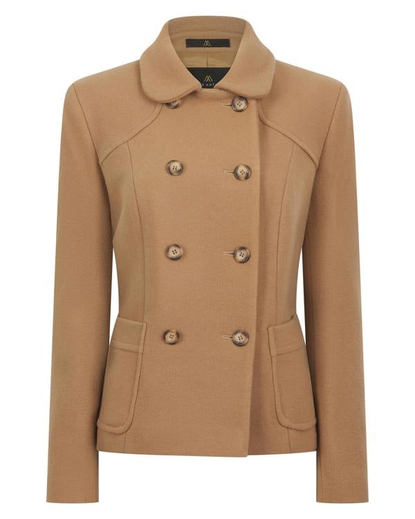 Myles Anthony Peach Reefer Style Wool & Cashmere Jacket