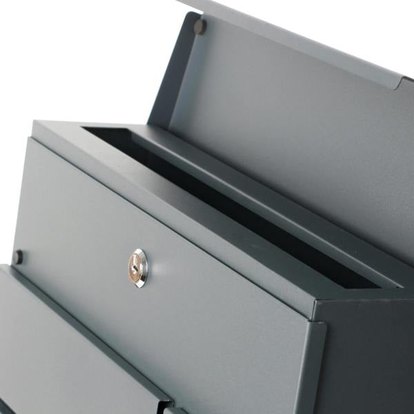 Phoenix Safe Phoenix Estilo Top Loading Letter Box MB0121KA in Graphite Grey with Key Lock