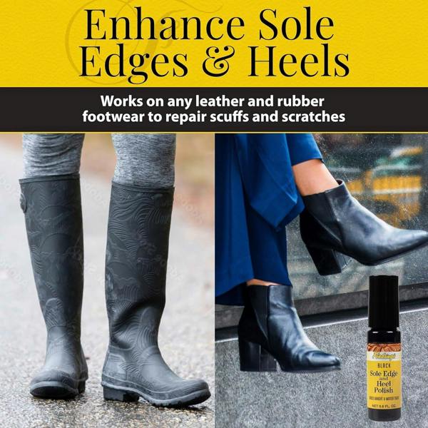 Fiebing's Sole and Heel Edge Polish - Professional Touch-Up for Shoes 0.6oz