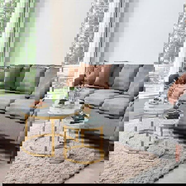 Havendro Nesting Coffee Tables Set of 2 Round Stacking Sofa Side Tables for Living Room