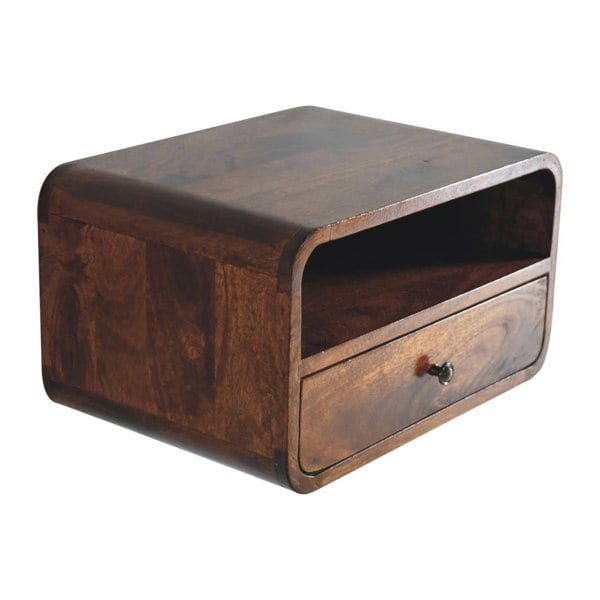 Artisan Furniture Large Chestnut Curve Upper Slot Floating Bedside