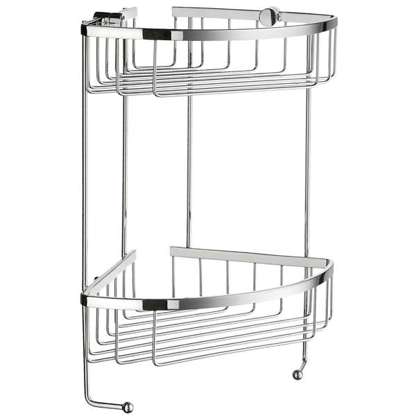 Polished chrome double corner shower basket