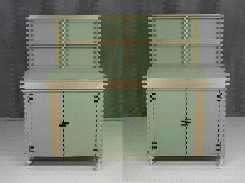 Arbor Garden Solutions Wooden UniMDF Moisture Resistant Workbench With Lockable Cupboard (V.9) With Back panel, Wheels