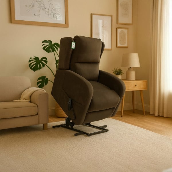 Furnishings For Less Hastings Rise and Recline Armchair Electric Dual Motor Brown