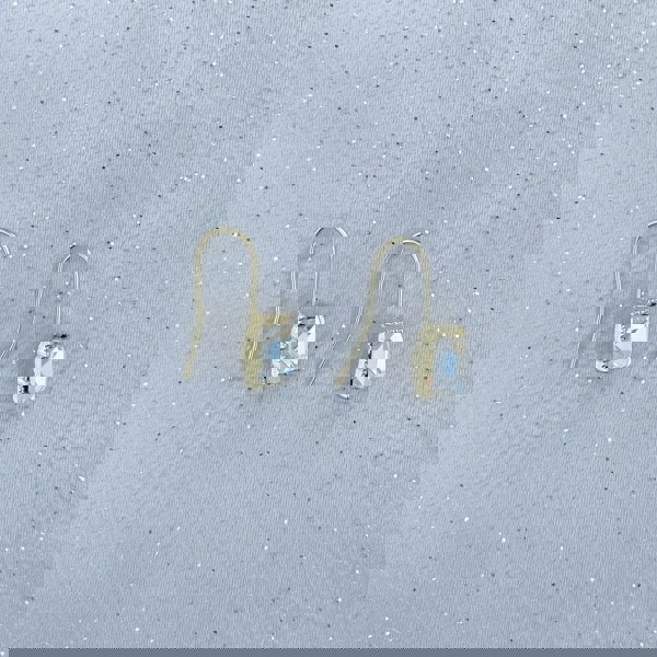 small drop earrings crystal gold square