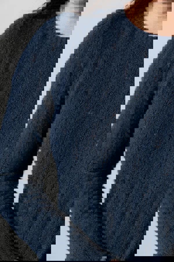 Lily & Me Harefield Pointelle Knit Jumper Navy