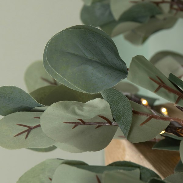 Samuel Alexander 1.8m Eucalyptus Christmas Garland with 130 Warm White LEDs