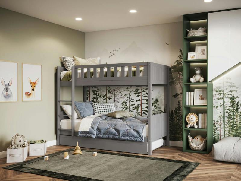 Flair Bea Wooden Bunk Bed with Trundle
