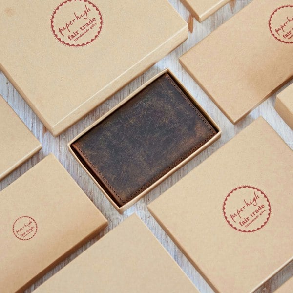 Paper High Buffalo Leather Credit Card Holder