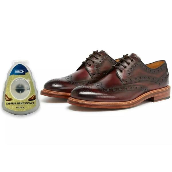 BIRCH Express Shoe Shine Sponge - Integrated Polish for Travel and Office