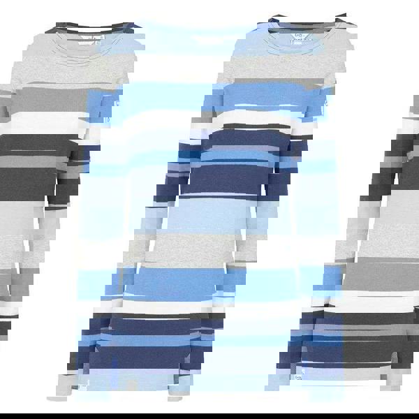 Lazy Jacks Women's Multi Stripe Breton Top - Winter Blue