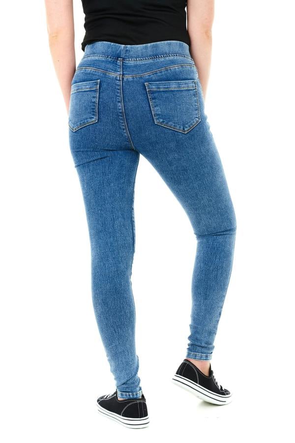 Smart Living Women's Stylish Skinny Fit Denim Jeggings with Pockets - Trendy & Comfy - Acid Blue