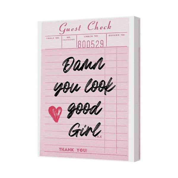 Benjamin Tate Design Damn You Look Good Girl Canvas Wall Art Pink Print