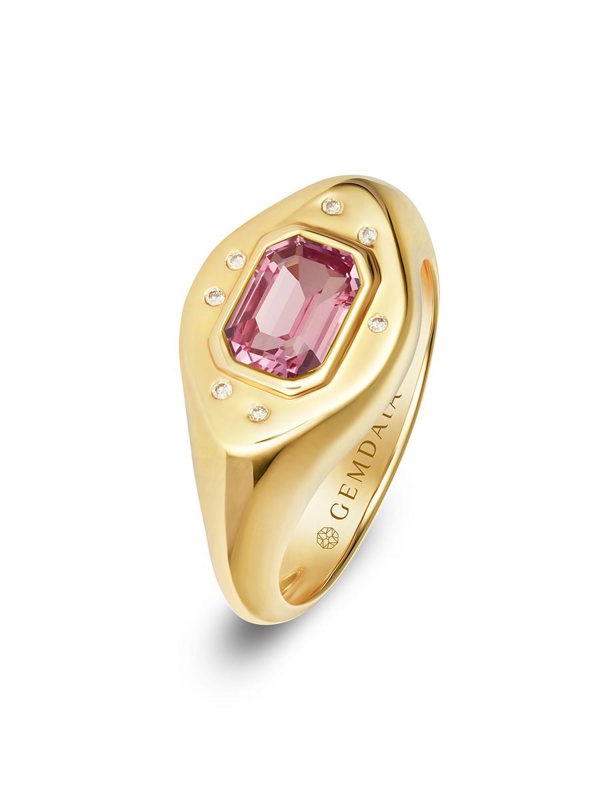 Gemdaia Pink Sapphire Signet Ring