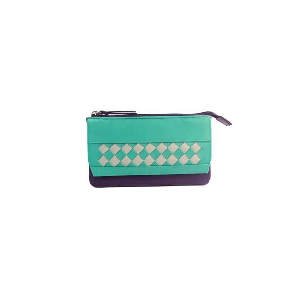 Eastern Counties Leather Womens Lillian Diamond Leather Purse - Purple/Jade