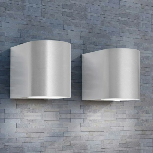 Berkfield Outdoor LED Wall Lights 2 pcs Round Downwards