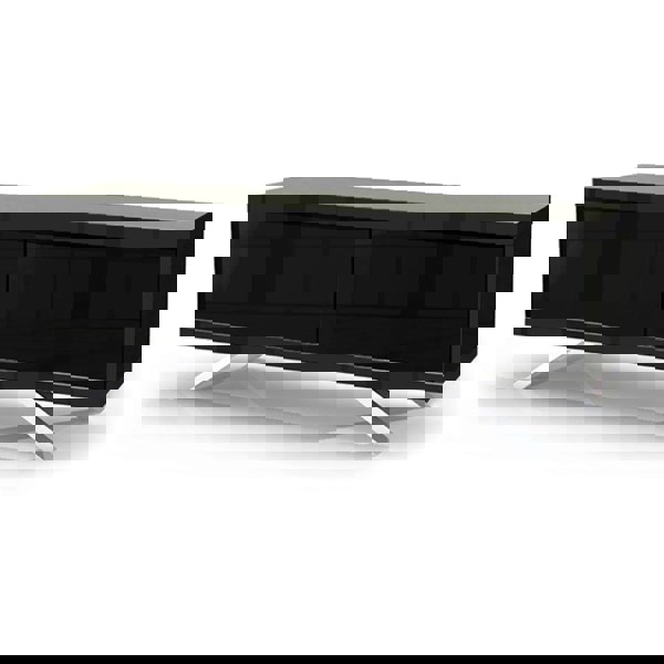 MDA Designs TUCANA 1200 HYBRID Black TV Stand BeamThru Remote-Friendly Doors up to 60" Flat Screen TV Multimedia Cabinet