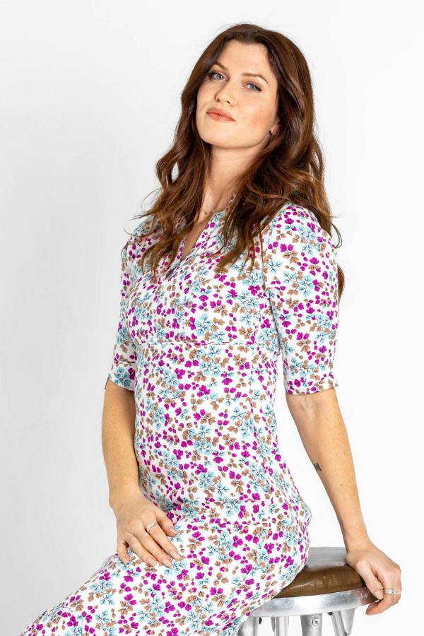 ENORSIA Ditsy Floral Midi Dress