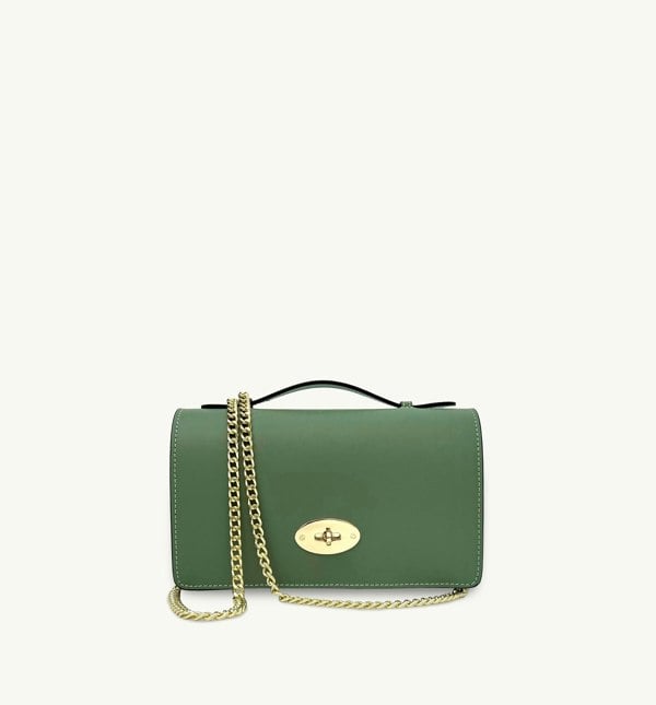 Apatchy London The Amelia Sage Green Leather Bag