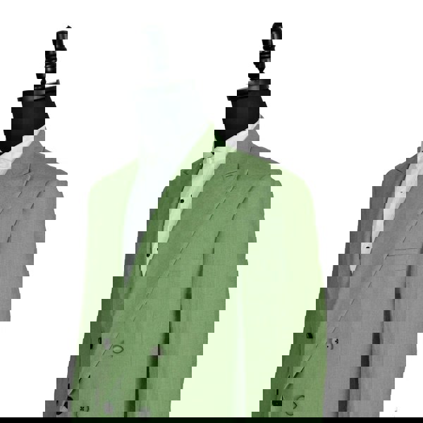 David WeJ Hugo Linen Double Breasted Suit Emerald Green