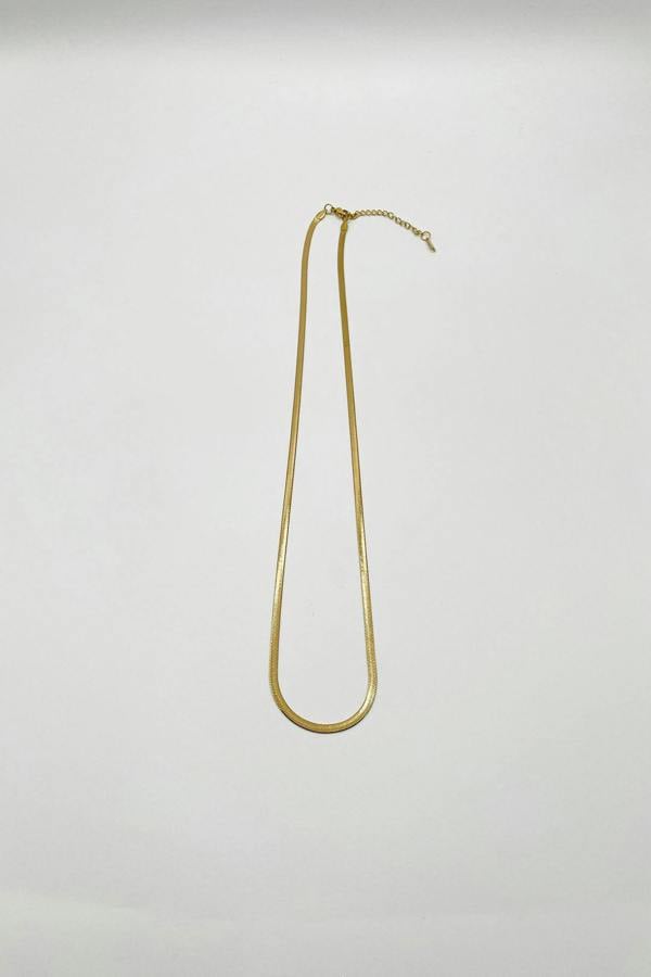 Slim Snake Chain Necklace in Gold - svnx