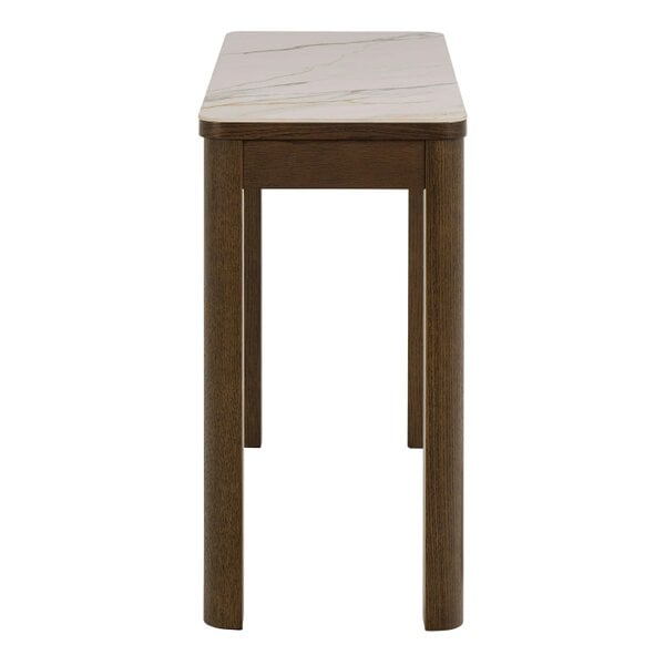 Wyld Haus Cork Cream Ceramic Console Table with Oak Veneer Base 1 Drawer