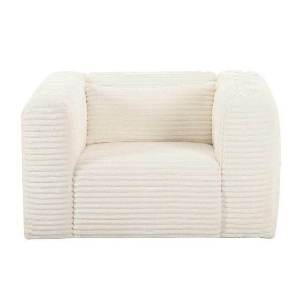 Furniture Edit Tarra Fluffy Oversized Cream Corduroy Armchair