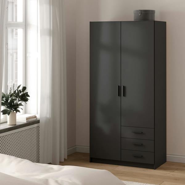 Furniture To Go Sprint Wardrobe with 2 Doors + 3 Drawers in Matt Grey