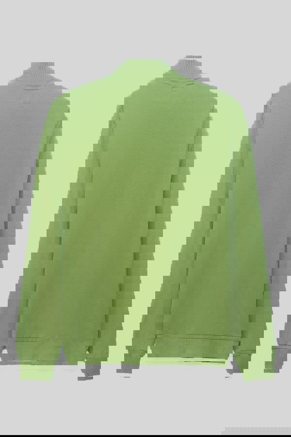 Green Zip Through Varsity Bomber Jacket