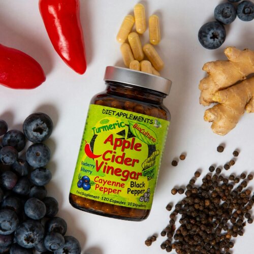 Dietapplements Apple Cider Vinegar with the Mother, Superfood, Biocultures & Berries Complex