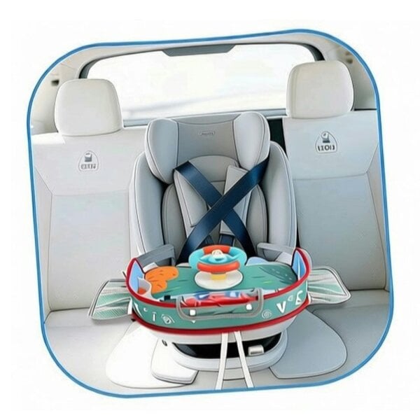 deAO Toys Kids Steering Wheel Toy with Lights & Music – Interactive Car Seat Driving Simulation Toy with Horn, Gear Shift & Travel Strap