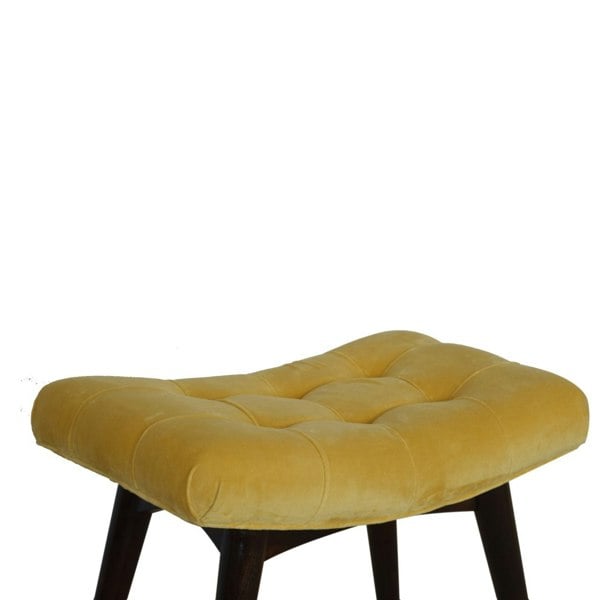 Artisan Furniture Mustard Cotton Velvet Curved Bench