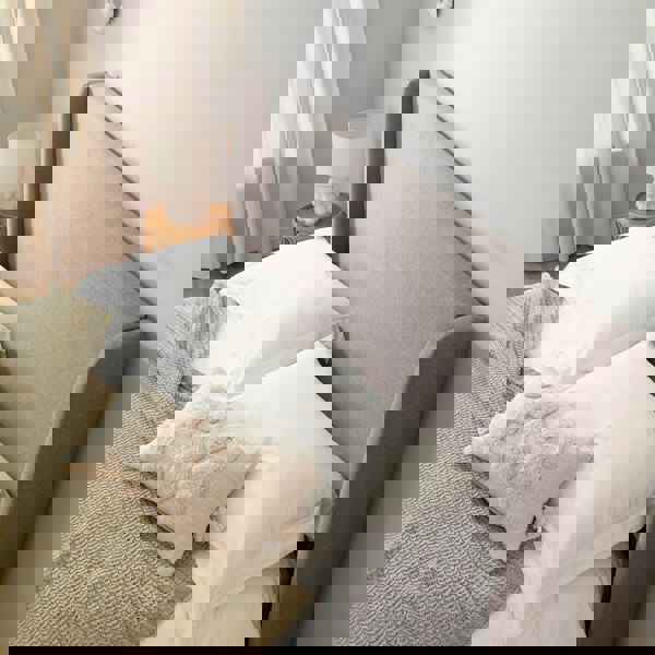 DS Living Siena Winged Grey Upholstered Ottoman Bed Frame