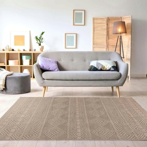 Beige Jute-Look Washable Rugs | Stylish & Easy-Clean