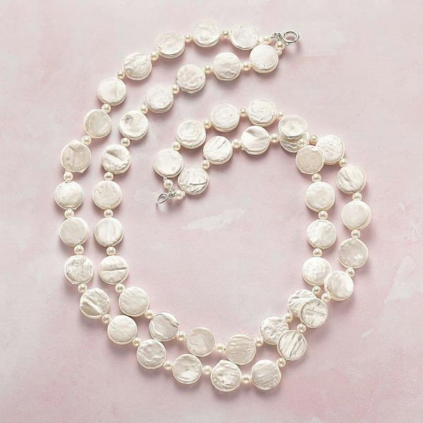 Pia Freshwater Pearl Necklace, Double-Strand Shell Pearl