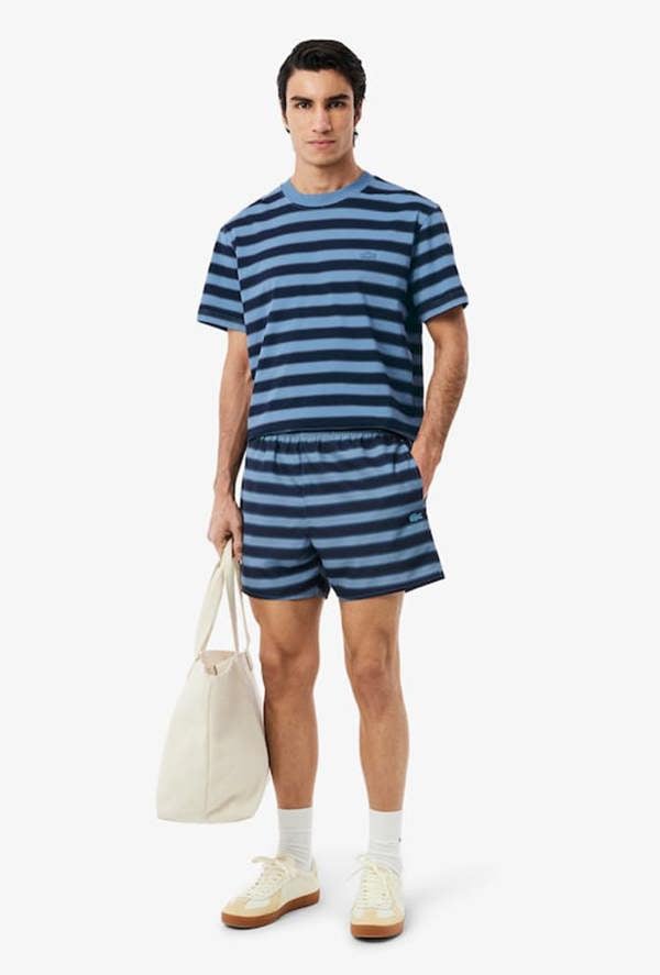 Lacoste Striped Swim Trunks