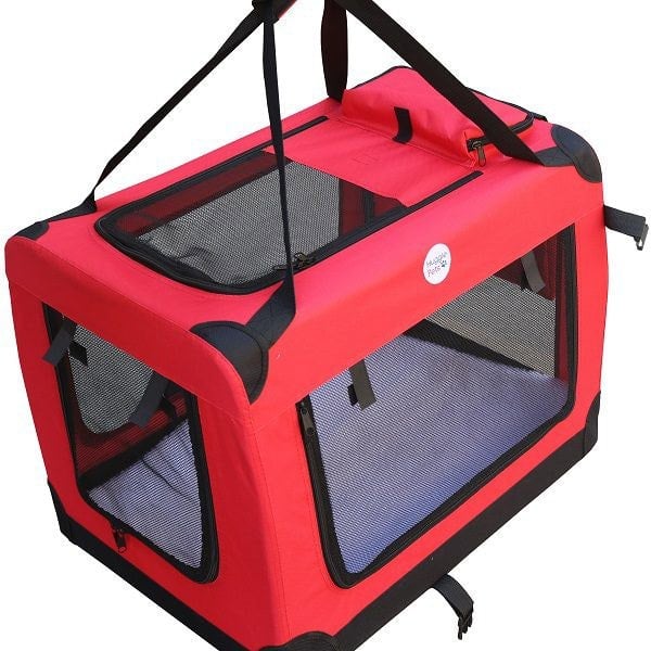 Fabric Pet Crate - Red