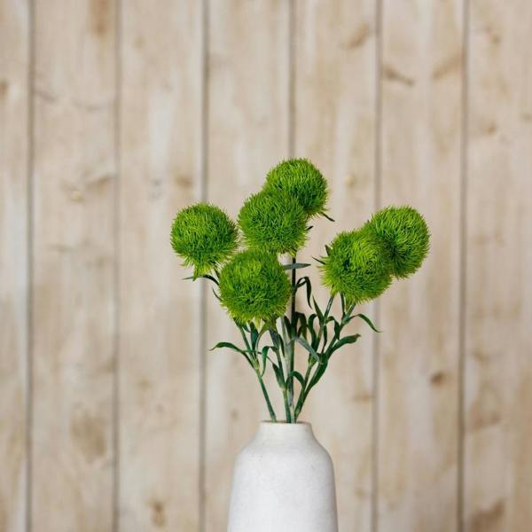 Wyld Haus Set of 3 Artificial Flowers Light Green Dianthus Stems