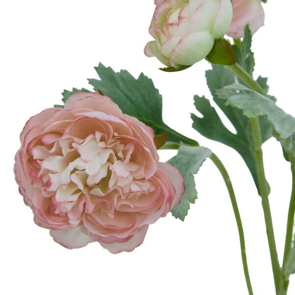 Wyld Haus Set of 3 Artificial Flowers Pink Ranunculus Stem
