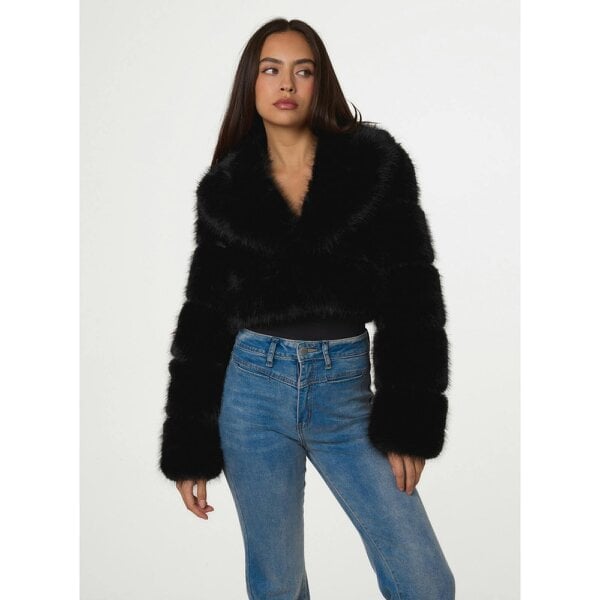 Pink Vanilla Pelted Fur Crop Jacket