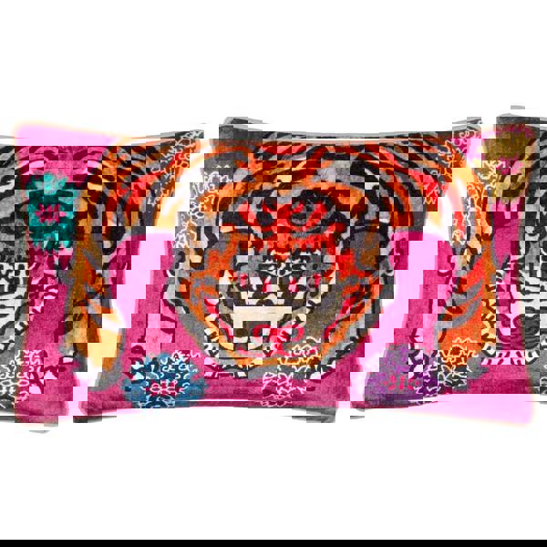 Furn Year Of The Tiger Velvet Cushion Cover - Pink