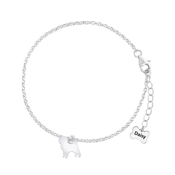 Mylee London Affenpinscher Silhouette Silver Chain Bracelet - Personalised