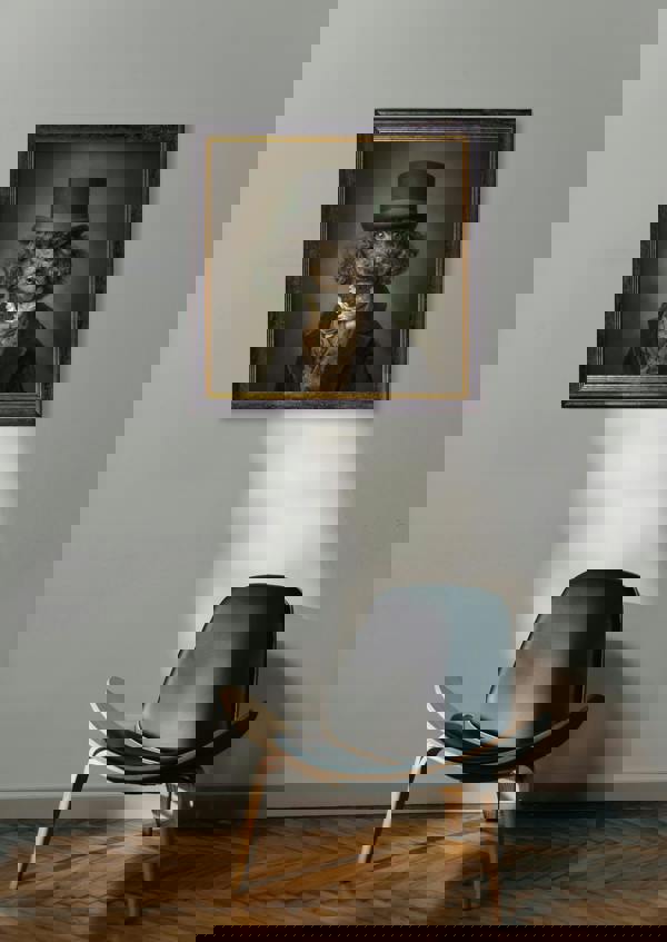 Exceptional Art Sir Poodleton - Gentleman Poodle Oxford Square Frame