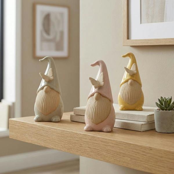 Garden Greatness Trio Pastel Butterfly Gonks Decoration