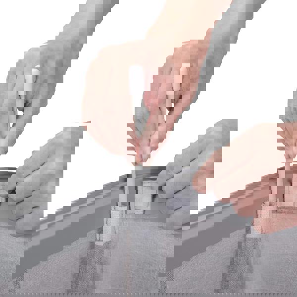 Gr8 Home Grey Double Laundry Seperation Hamper Bin Large Clothes Washing Basket With Lid