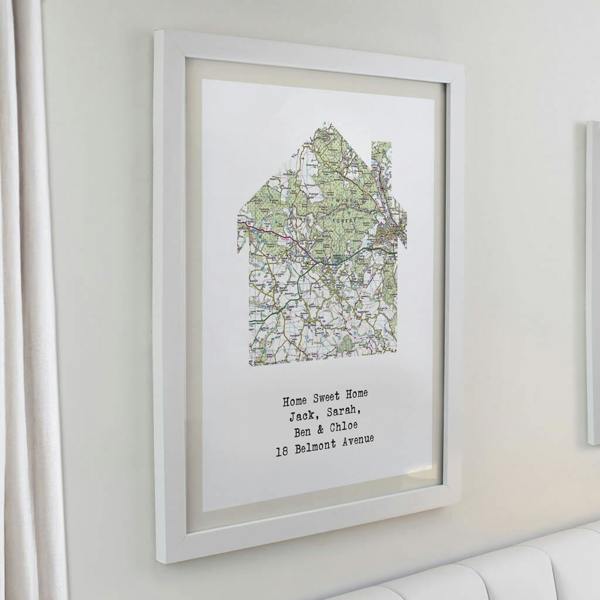 Personalised Map Home Framed Print - lifestyle shot