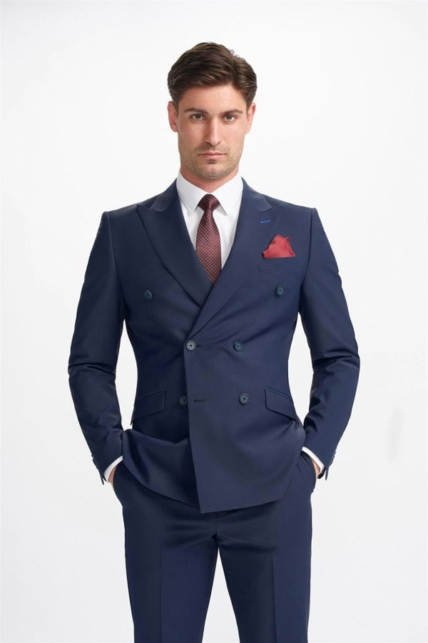 Bond Navy Double Breasted Blazer Front